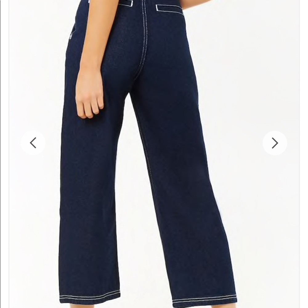 High waist wide leg contrast jean sz27